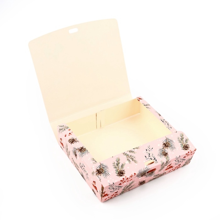 Коробка подарочная новогодняя складная «Новогодняя ботаника», 20 х 18 х 5 см, Новый год Коробка подарочная новогодняя складная «Новогодняя ботаника», 20 х 18 х 5 см, Новый год