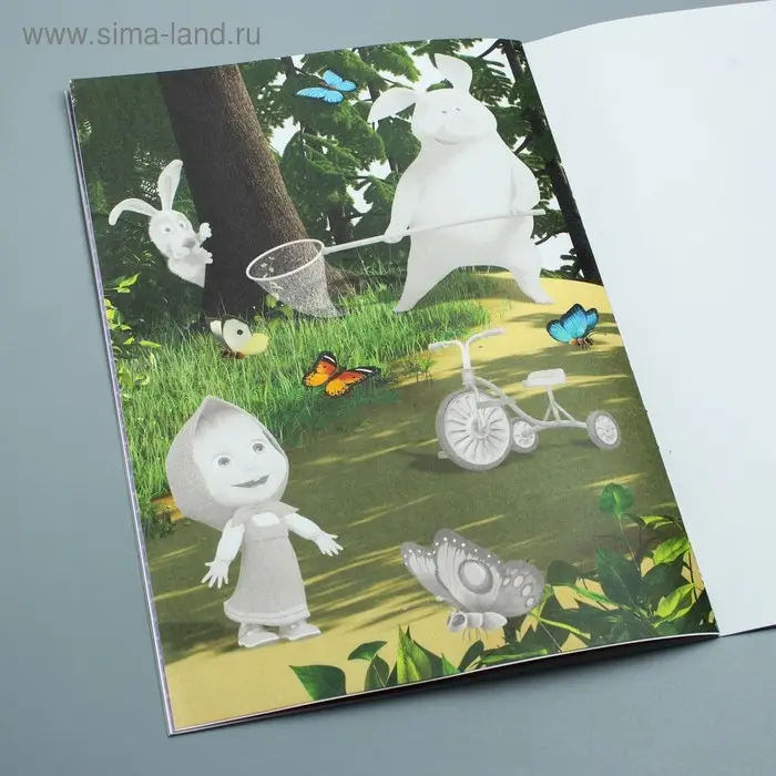 Книга с аппликациями, 20 стр., А5, Маша и Медведь Книга с аппликациями, 20 стр., А5, Маша и Медведь