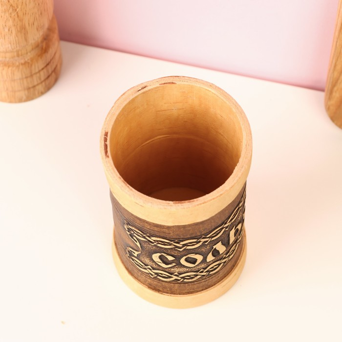 Туес для специй «Соль», высокий, 6х6х12 см, береста Туес для специй «Соль», высокий, 6х6х12 см, береста