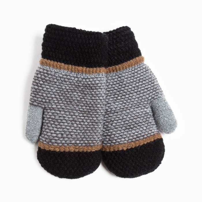 Варежки детские, цвет чёрный/тёмно-серый, размер 16 (8-10 лет) Варежки детские, цвет чёрный/тёмно-серый, размер 16 (8-10 лет)