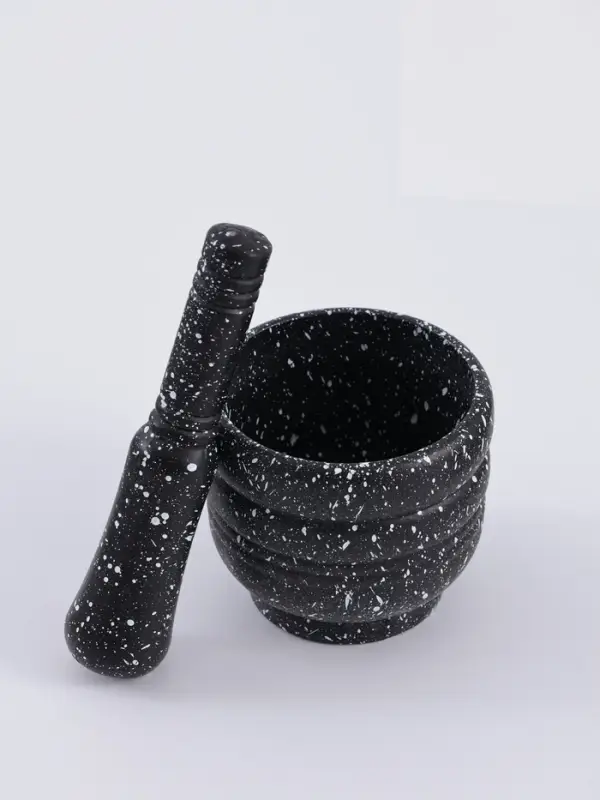 Ступка с пестиком &laquo;Чёрный камень&raquo;, 250 мл, 9&times;10 см, пластик, чёрная