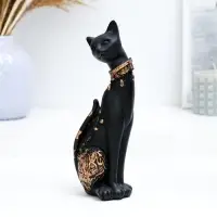Фигурка полистоун &laquo;Кошка&raquo;, чёрная, 20&times;8 см