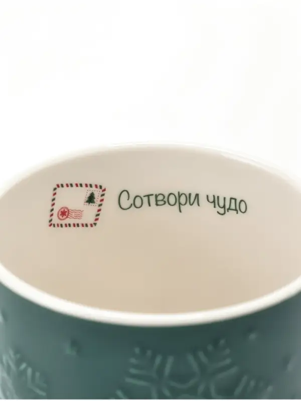 Кружки Доляна &laquo;Снежный новый год&raquo;, набор 2 шт., 380 мл, фарфор, зелёная, красная