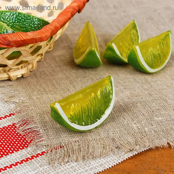 Муляж  Муляж "Долька лайма" 5х2,5х2,3 см, зелёный