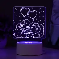 Светильник 3D RISALUX &laquo;Мышата&raquo;, LED-ночник, RGB, от сети, 11.2&times;9.5&times;12.6 см