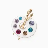 Брошь &laquo;Краски&raquo;, палитра, цветная в золоте