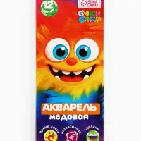 Акварельные краски, 12 цветов, &laquo;Монстрик&raquo;
