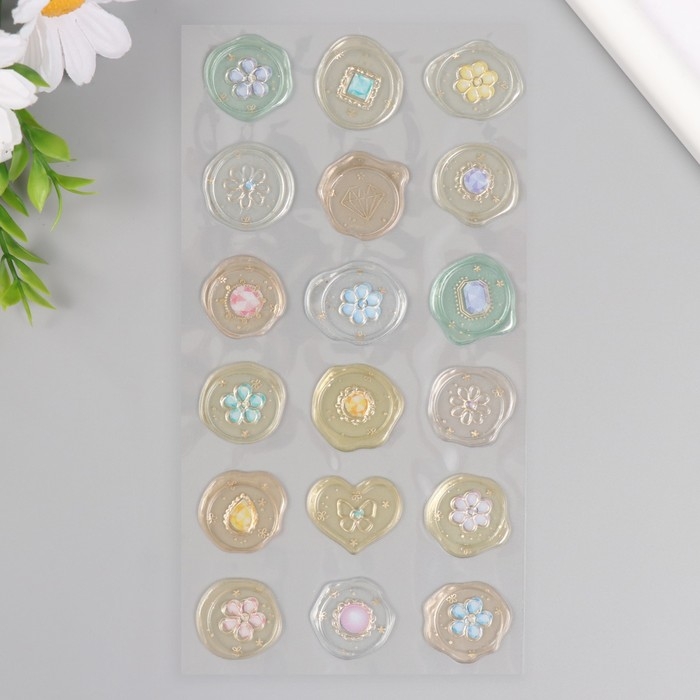 Наклейки для творчества пластик Наклейки для творчества пластик "Лёгкие богатства" 9,3х20,4 см