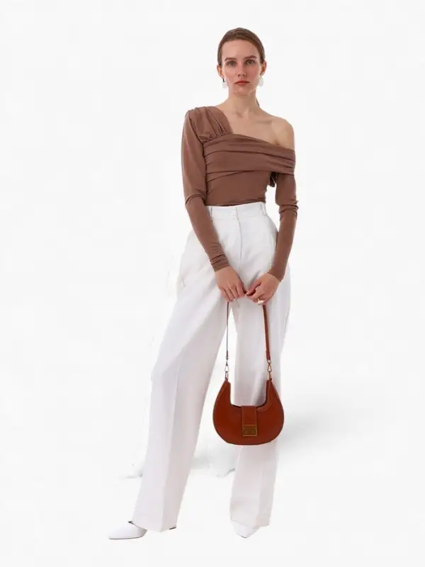 Сумка женская багет TEXTURA на молнии, 24&times;6.5&times;13 см, рыжая