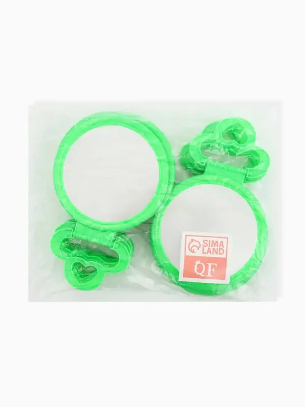 Зеркало настольное, круглое, настенное, 11.5&times;17.8 см, (d=9.5 см), зелёное