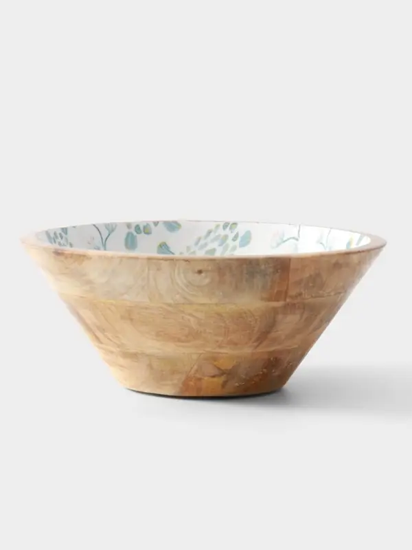 Салатник &laquo;Черепаха и цветы&raquo;, 25&times;25&times;10 см, дерево манго