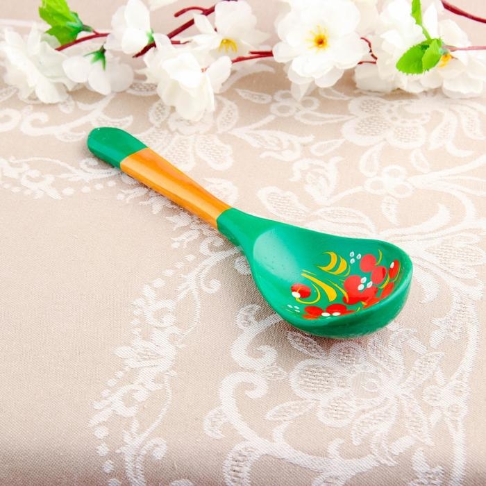 Ложка &laquo;Зеленушка&raquo;, салатная, 6&times;21, хохлома