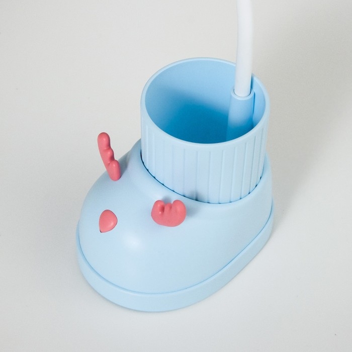 Лампа настольная  Лампа настольная "Ботинок лось" LED 3 режима 3Вт USB органайзер синий 8х11х31 см RISALUX