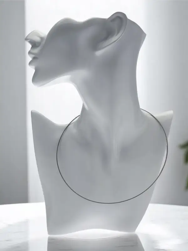 Основа для колье (чокер) с замком, 1 мм, набор 5 шт., цвет стальной, 45 см