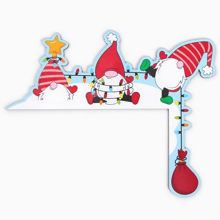 Декор на раму двери новогодний «Гномы»,  на Новый год, 25,5 х 20,4 см Декор на раму двери новогодний «Гномы»,  на Новый год, 25,5 х 20,4 см