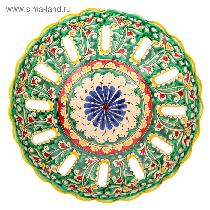 Фруктовница Риштанская Керамика  Фруктовница Риштанская Керамика "Цветы", 25 см, микс