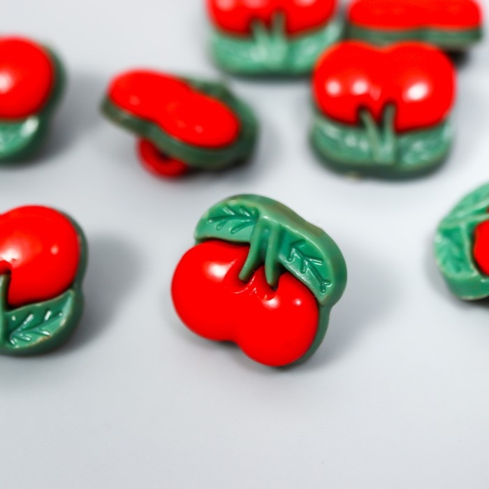 Набор пуговиц декоративных пластик Набор пуговиц декоративных пластик "Вишенки" набор 30 шт 1,3х1,2 см