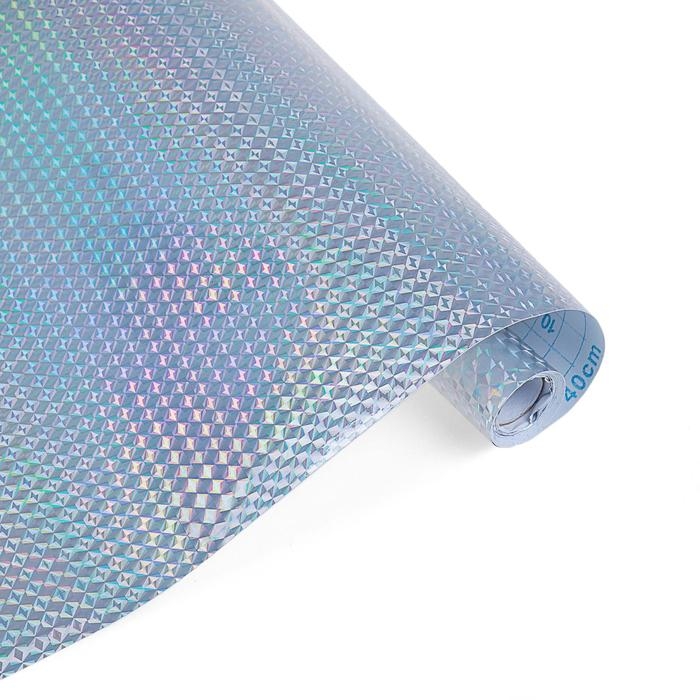 Пленка самоклеящаяся голография, серебристая 1008 рябь 0,45 м х 3 м 3 мкр Пленка самоклеящаяся голография, серебристая 1008 рябь 0,45 м х 3 м 3 мкр