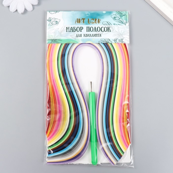 Набор для квиллинга 260 полосок ширина 0,7 см длина 38 см, инструмент Набор для квиллинга 260 полосок ширина 0,7 см длина 38 см, инструмент "Разноцветные"