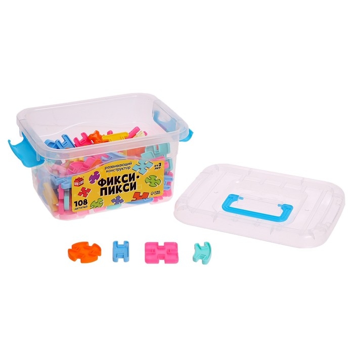Конструктор «Фикси-пикси», в контейнере, 108 деталей Конструктор «Фикси-пикси», в контейнере, 108 деталей
