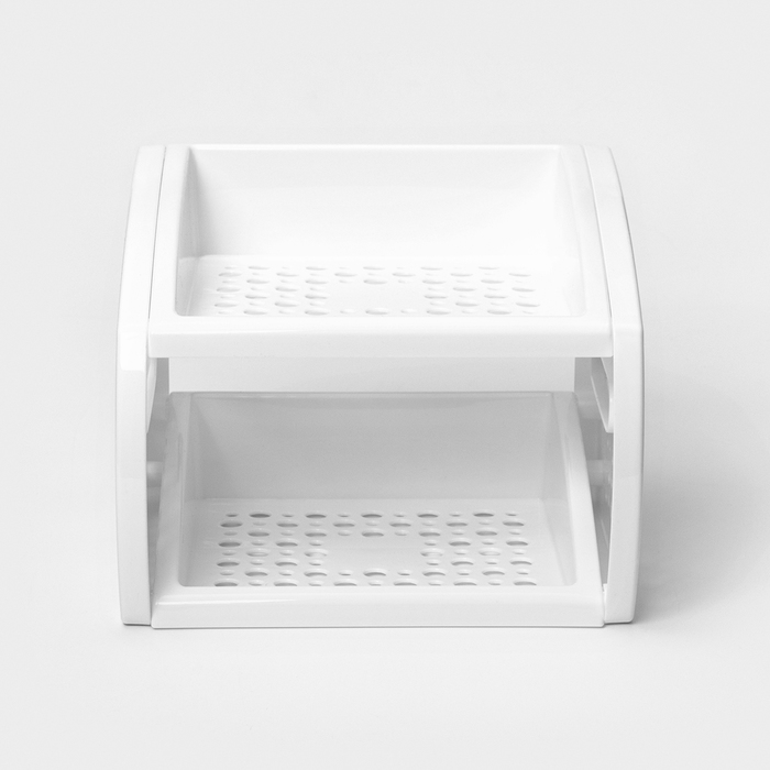 Этажерка настольная 2-х секционная, цвет белый Этажерка настольная 2-х секционная, цвет белый