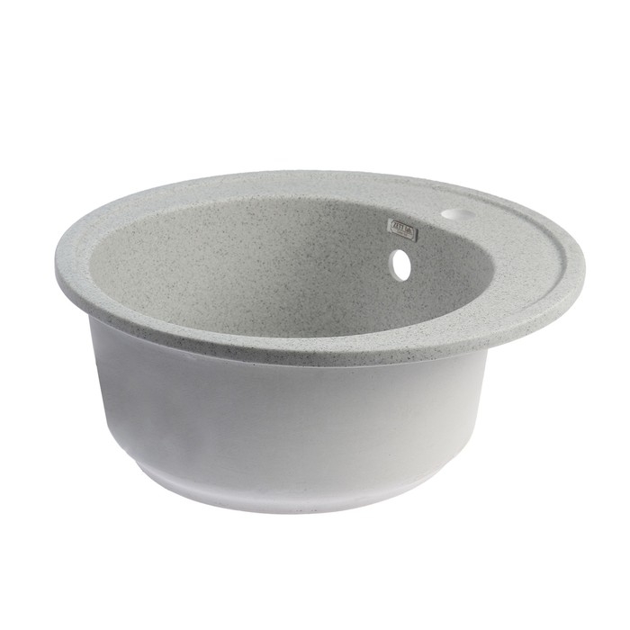 Мойка кухонная из камня ZETT lab. 3/Q10, d=510 мм, глубина 19 см, матовая, светло-серая Мойка кухонная из камня ZETT lab. 3/Q10, d=510 мм, глубина 19 см, матовая, светло-серая
