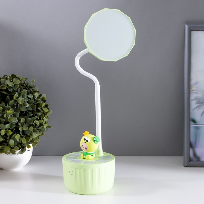 Лампа настольная  Лампа настольная "Мини лягушенок" LED 3 режима 6,4Вт USB салатовый 10х10х37,5 см RISALUX