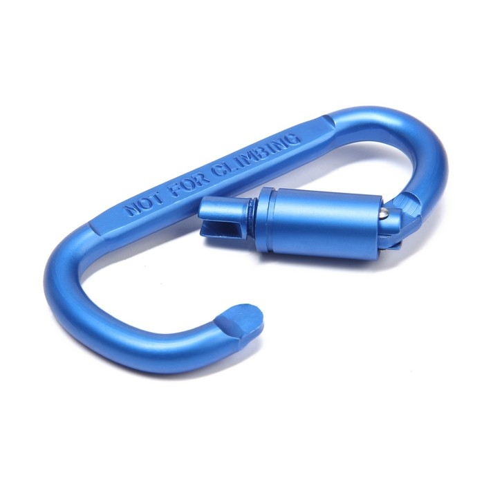 Карабин подвесной тактический 81х41 мм, D-образный, цвет синий Карабин подвесной тактический 81х41 мм, D-образный, цвет синий