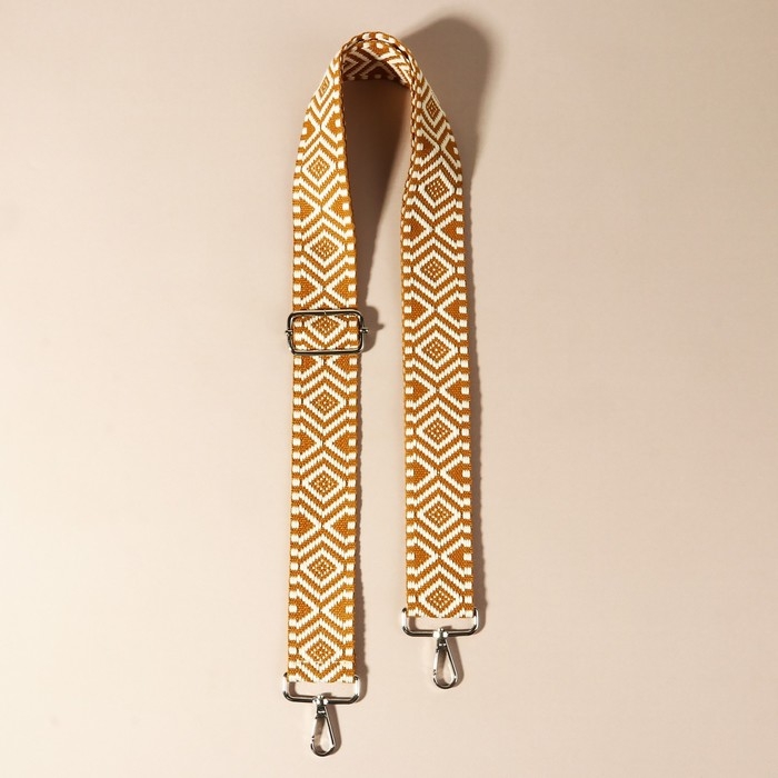 Ручка для сумки «Орнамент», стропа, 135 ± 3 × 3,8 см, цвет горчичный Ручка для сумки «Орнамент», стропа, 135 ± 3 × 3,8 см, цвет горчичный