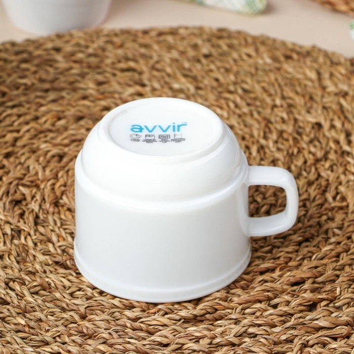 Кружка Avvir «Грация», 250 мл, стеклокерамика, цвет белый Кружка Avvir «Грация», 250 мл, стеклокерамика, цвет белый