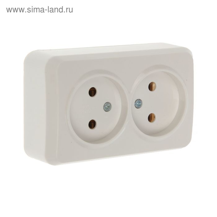 Розетка Smartbuy  Розетка Smartbuy "Юпитер", 10 А, двухместная, открытая, без з/к, белая