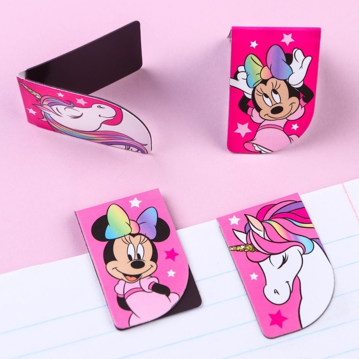 Открытка с магнитными закладками Открытка с магнитными закладками "Самой милой!" Единорог, Минни Маус, 4 шт.