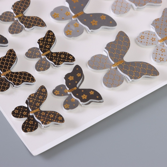 Наклейка интерьерная PVC  Наклейка интерьерная PVC "Рой бабочек" монохром 26х15,5 см