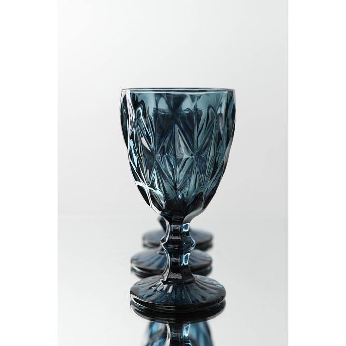 Бокал для вина стеклянный Magistro «Круиз», 250 мл, 8×15,3 см, цвет синий Бокал для вина стеклянный Magistro «Круиз», 250 мл, 8×15,3 см, цвет синий