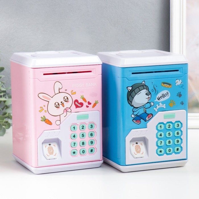 Копилка пластик Копилка пластик "Сейф. Зверята" кодовый замок, звук АА МИКС 12,8х13х19,5 см