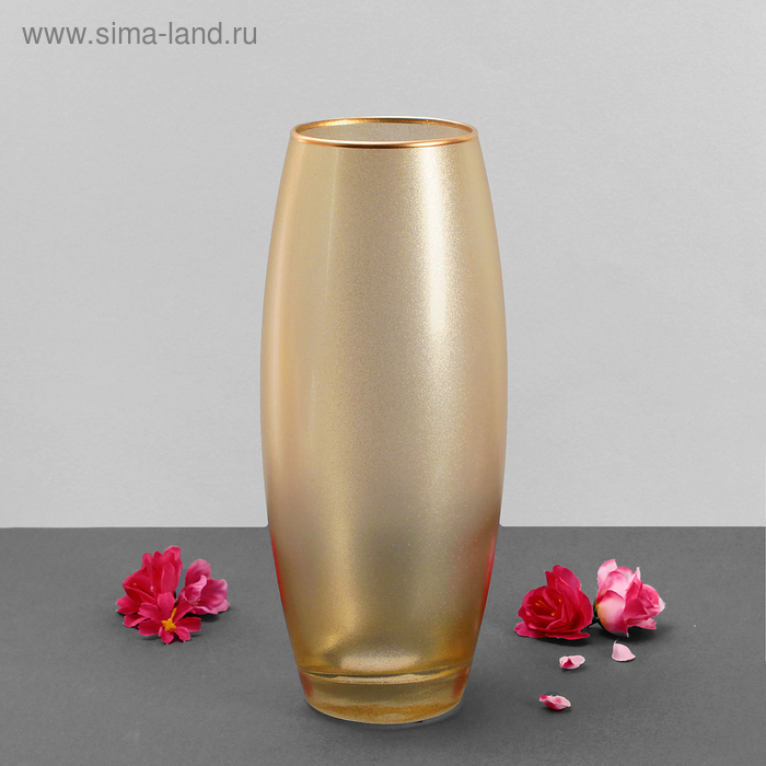 Ваза Ваза "Симфония" жёлтая металик 8х11х26 см