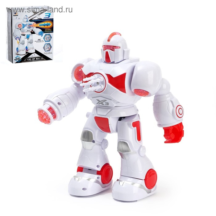 Робот «Ракетчик» световые и звуковые эффекты, стреляет ракетами, работает от батареек, цвета МИКС