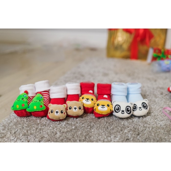 Носочки для малышей «Панда», с погремушкой, Крошка Я Носочки для малышей «Панда», с погремушкой, Крошка Я