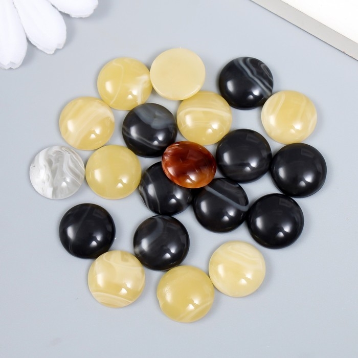 Декор для творчества пластик Декор для творчества пластик "Мраморные кружочки" набор 20 шт 1,4х1,4х0,5 см