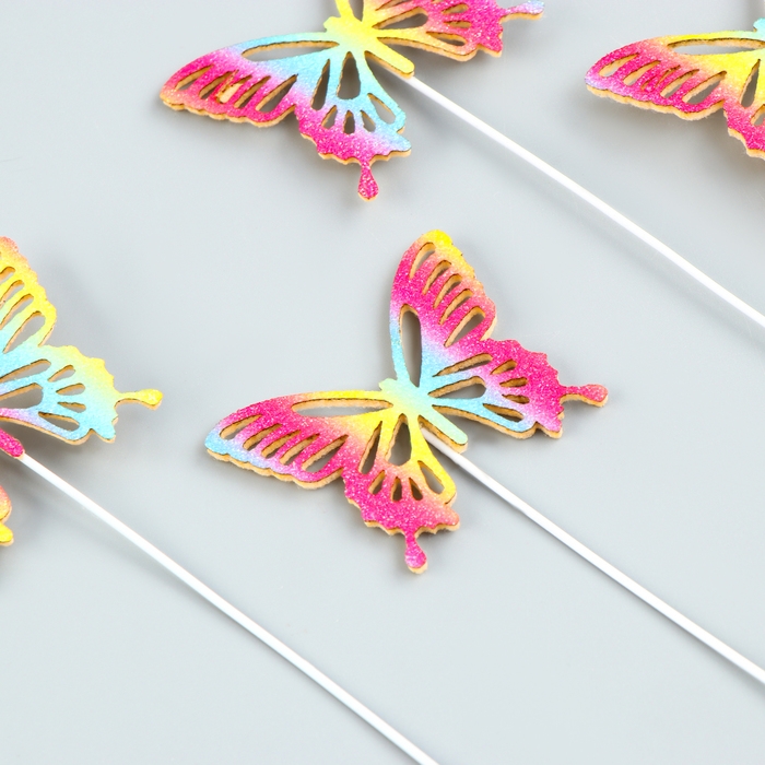 Набор топперов «Бабочки» разноцветные Набор топперов «Бабочки» разноцветные