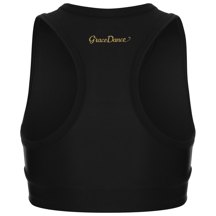 Топ-борцовка для гимнастики и танцев Grace Dance, р. 42, цвет чёрный Топ-борцовка для гимнастики и танцев Grace Dance, р. 42, цвет чёрный