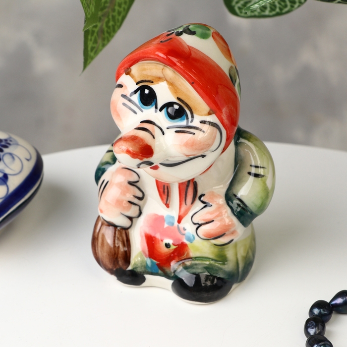 Сувенир «Буся», гжель, цвет, 12х8 см