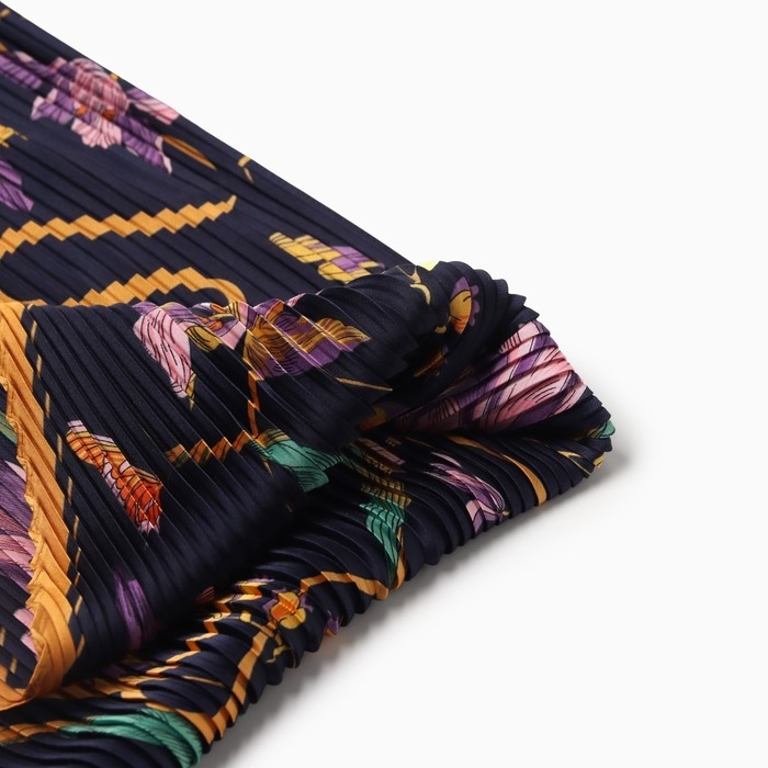 Плиссированный женский платок MINAKU, 70*70, цв.тёмно-синий Плиссированный женский платок MINAKU, 70*70, цв.тёмно-синий