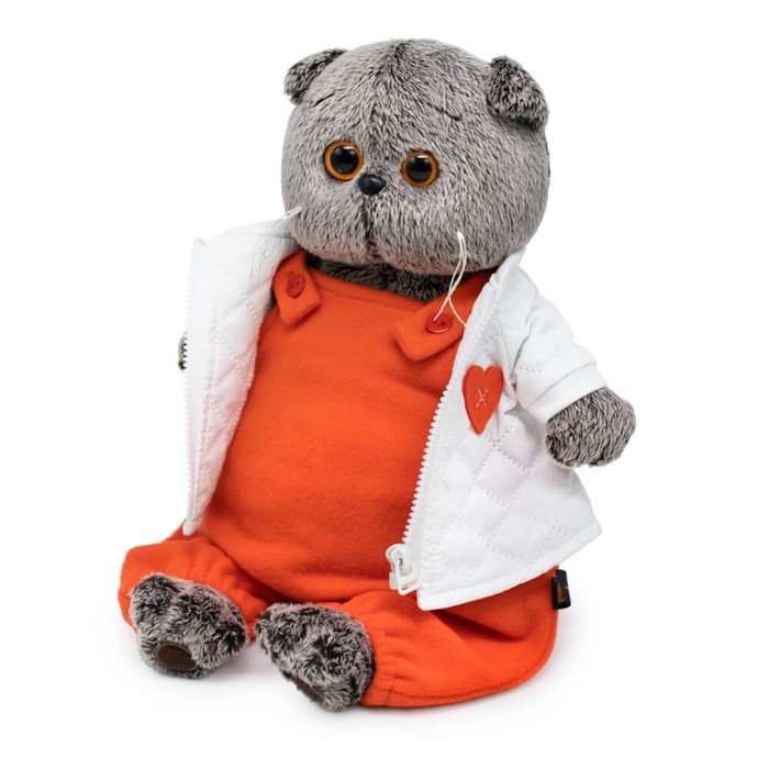 Мягкая игрушка «Басик», в стеганой куртке и комбинезоне, 22 см