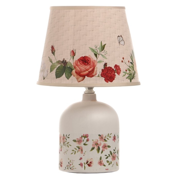 Настольная лампа "Цветы" Е14 15Вт бежевый 31х20х20см RISALUX