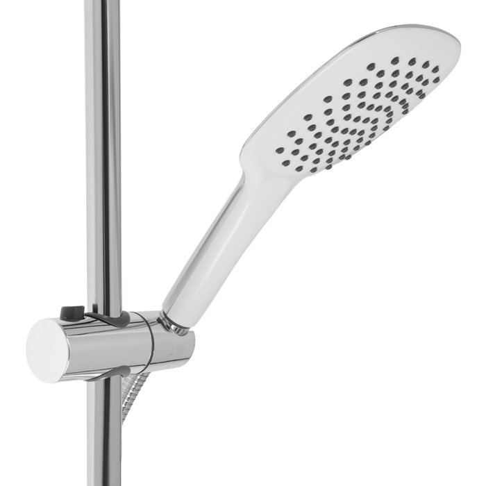 Душевая система ZEIN Z1002, тропическая и ручная лейка, шланги, стойка, мыльница, хром Душевая система ZEIN Z1002, тропическая и ручная лейка, шланги, стойка, мыльница, хром