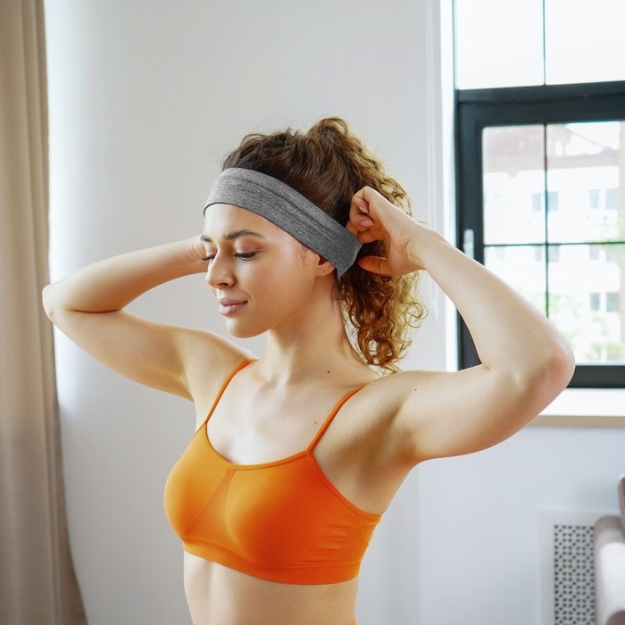 Повязка на голову ONLYTOP, цвет серый Повязка на голову ONLYTOP, цвет серый