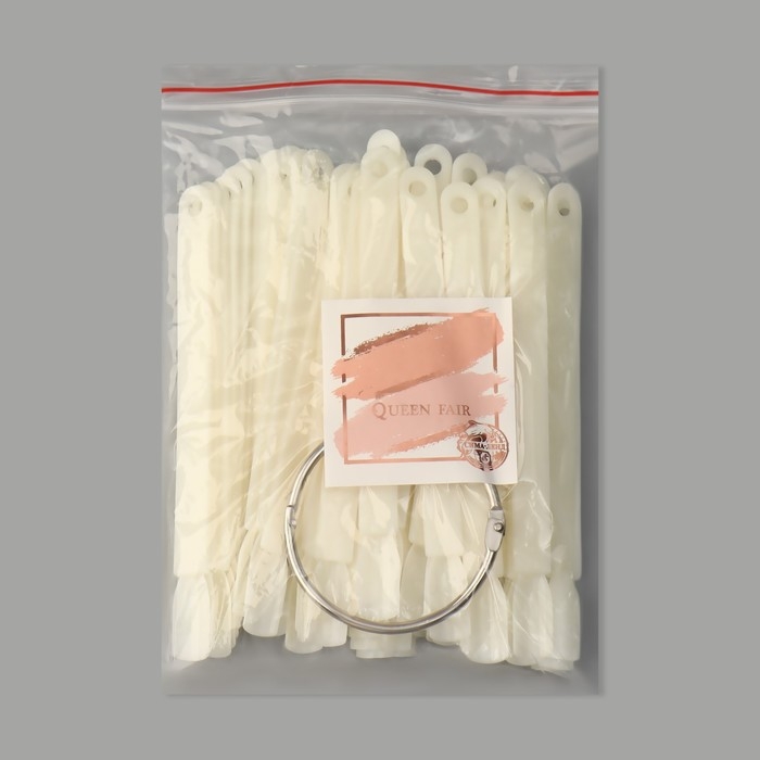 Палитра для лаков на кольце, 50 ногтей, форма мягкий квадрат, цвет слоновая кость Палитра для лаков на кольце, 50 ногтей, форма мягкий квадрат, цвет слоновая кость