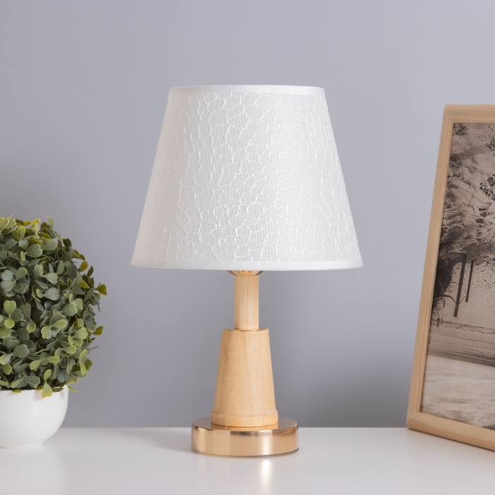 Лампа настольная Лампа настольная "Нина" 1х40Вт Е27 золото/коричневый 21х21х33см