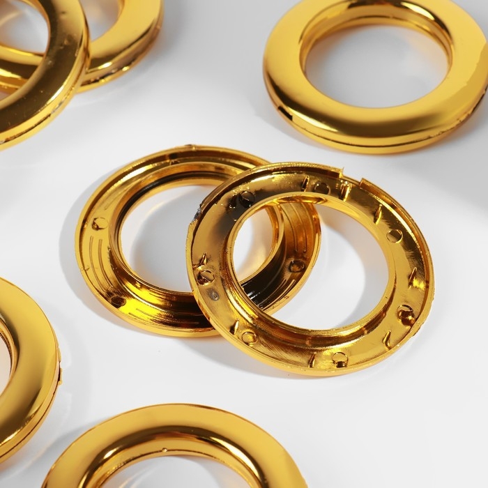 Люверсы для штор, d = 4,3/6,5 см, 10 шт, цвет золотой Люверсы для штор, d = 4,3/6,5 см, 10 шт, цвет золотой